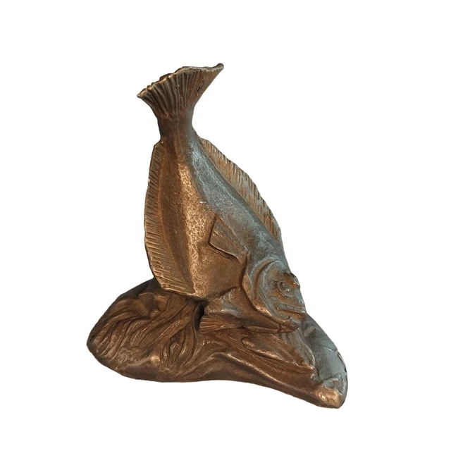 Solid Pewter Jumping Salmon From The Studio Of Dale Hanson Sitka Alaska
