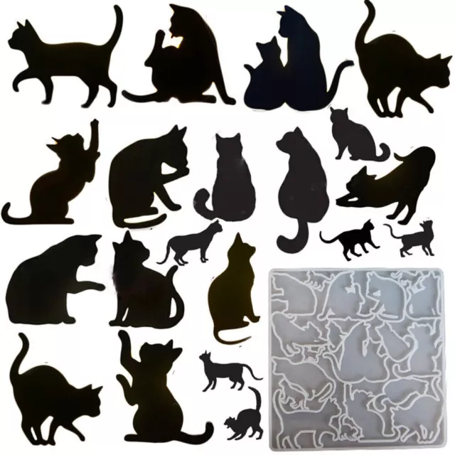 Cat Silhouette Silicone Mold DIY Resin Epoxy Casting Mould Handmade Craft Decor