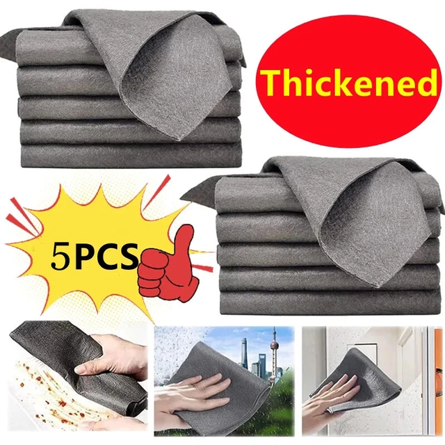 5PCS Thickened Magic Cleaning Cloth Streak Free Reusable Microfiber Clean Rag