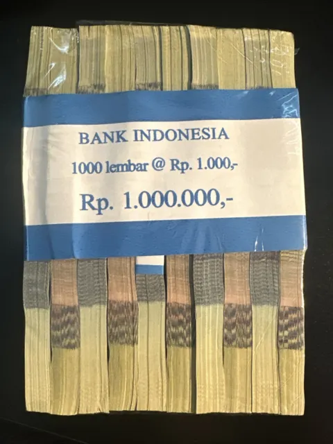 INDONESIA 1000 Rupiah X 1000 PCS 2016-2018 P-154 Brick UNC Uncirculated