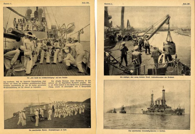 Von der amerikanischen Kriegsflotte  Bildbericht mit 9 histor.Aufnahmen von 1910