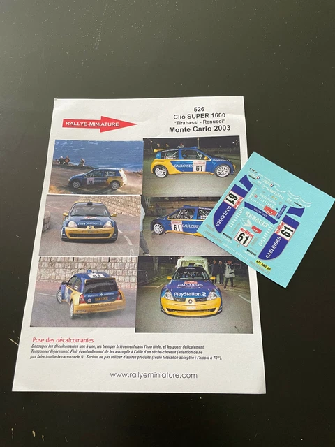 Décalcomanies 1/18 Renault Clio Bailey Rallye Monte Carlo 2018 - Neuf Pour Maquette