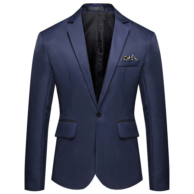 Herren Smoking Jacke Gekerbtes Revers One Knopf Anzug für Dinner Hochzeit Prom *