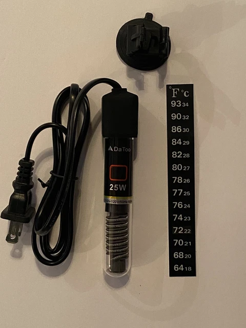25W Mini Aquarium Heater Betta Fish Tank Heater For 1-12 Gallon Small Fish Tanks