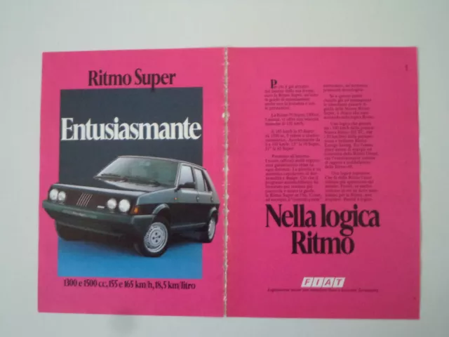 advertising Pubblicità 1983 FIAT RITMO SUPER