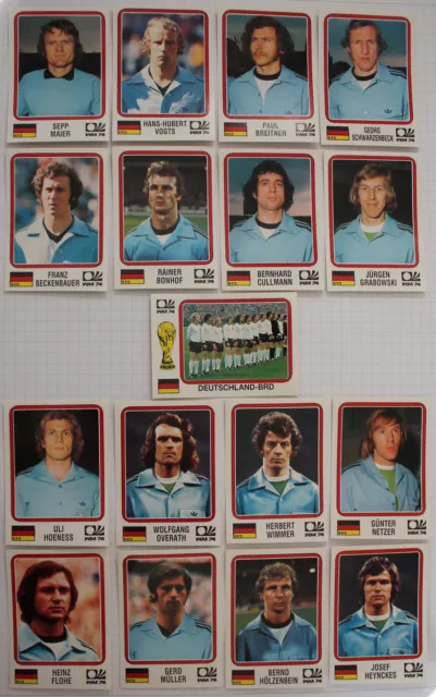 Football 17 Panini Stickers 1974 ~ Worldchampion Dfb West-Germany F. Beckenbauer