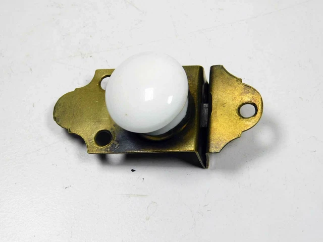 Single Antique Brass Cupboard Latch Semi-mortise Flush Mount Circa 1850