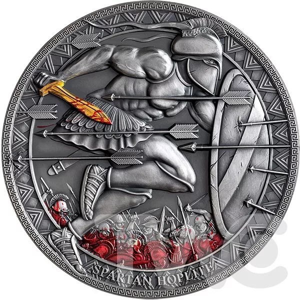 Spartan Hoplite Legendary Warriors 1/2 oz Silver Coin Cameroon 2021