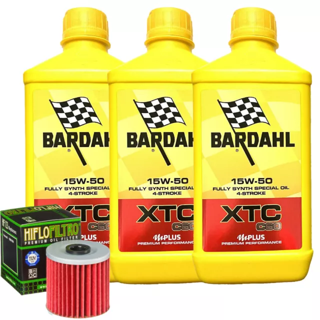 Kit Tagliando Olio Bardahl XTC 15W50 Filtro Per Kawasaki KL600 KLR600 1984>1990