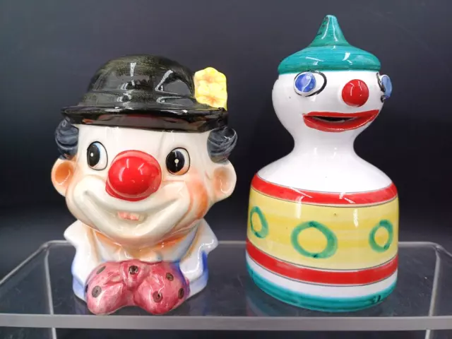 Lot De 2 Tirelires À Casser Vintage Clowns