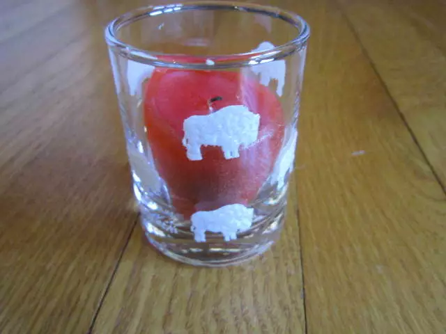 AM&A's Vintage Buffalo Votive Candle Holder 1980s White Raised Decor NY FreeShip