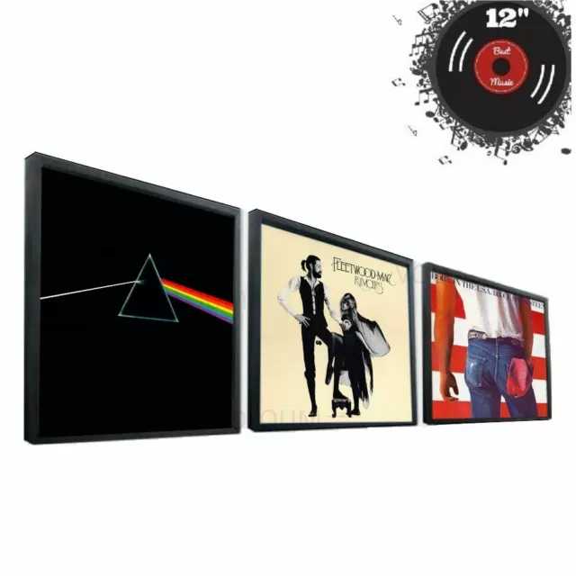 12" Vinyl Record Frame Wall Album Art Display Frame for LP Cover Sleeve Black