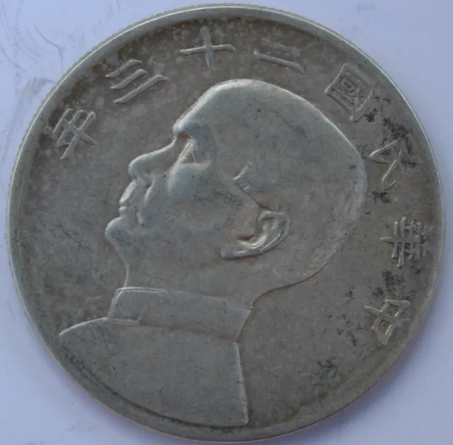 Chine 1 Dollar 1934 Argent