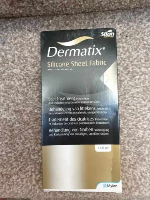 Dermatix Silicone Sheet Patch Fabric pack 4cmx13cm Treat Scarring, Burns etc