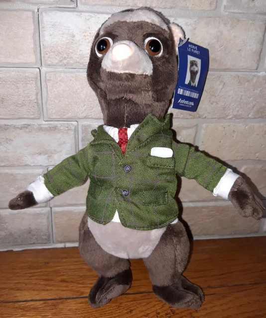 Peluche doudou Hervé Le Furet Peluche Publicitaire Neuf furets.com etiquette