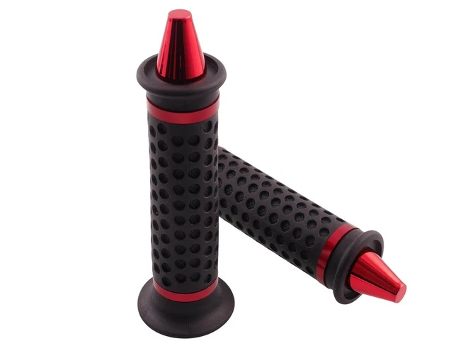 Poignées de guidon TNT avec dôme noir / rouge [Ø 22mm]