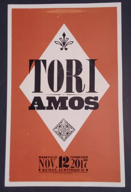 TORI AMOS Hatch Show Print Nashville RYMAN 2017 Concert "Native Invader" Poster TORI AMOS Hatch Show Print Nashville RYMAN 2017 Concert "Native Invader" Poster