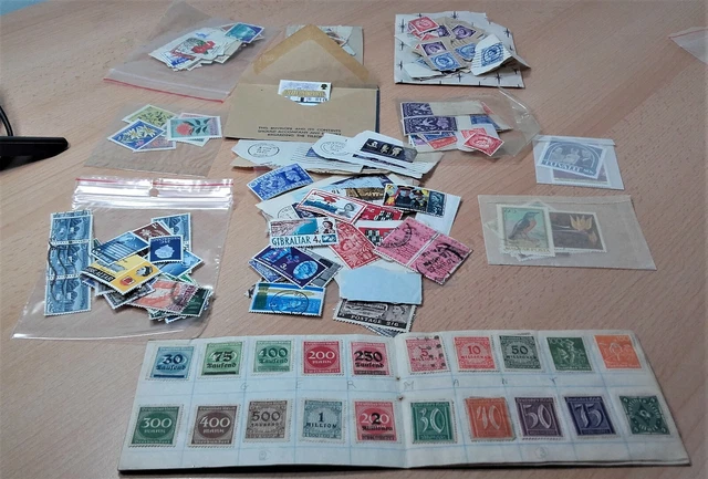 Mixed used postage stamp job lot