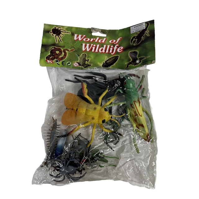 World of Wildlife Insects Medium Figure Set 12-PACK Colorful Ages 3+