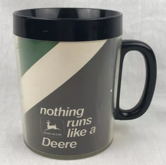 Vintage Thermo-Serv John Deere Coffee Mug Cup Nothing Runs Like A Deer Gift