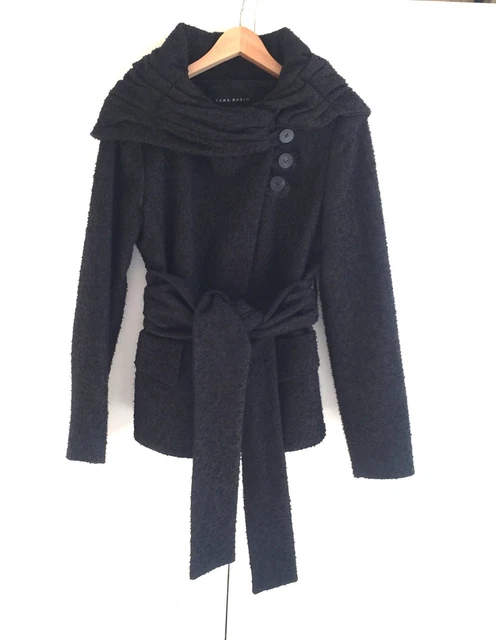 Manteau Court Zara Vintage - Taille L (38/40), 20% Laine, Doublé - Noir, Excellent état