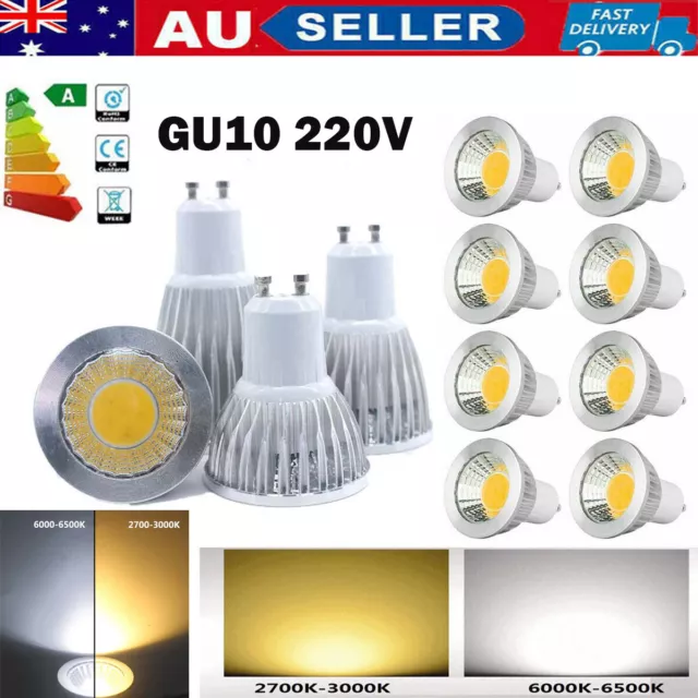 GU10 15W LED Downlight Bulb COB Spotlight Globe Lamp  AC 220V Light Cool White