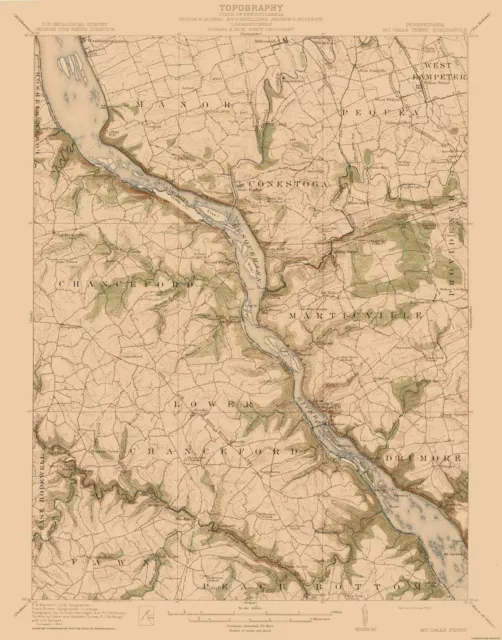 Topo Map - McCalls Ferry Pennsylvania Quad - USGS 1954 - 23.00 x 29.33