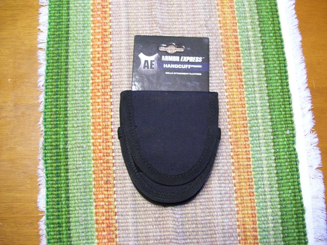 Armor Express Handcuff Pouch Black Nylon Hinged or Chain Handcuff Case Holster