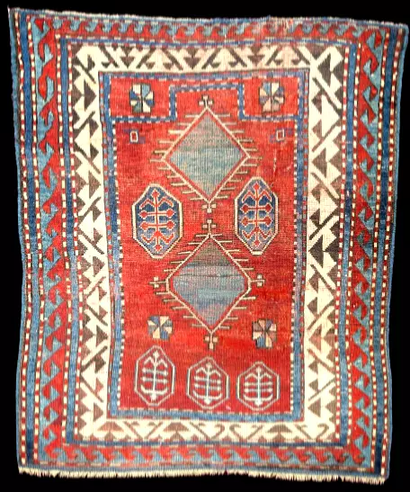 Borchalo Kazak Antique Caucasian Oriental  Rug 3’5” X 4’0″