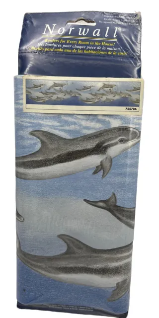 Papel pintado Mural Border Dolphin Marsopa Océano para nadar 15' X 10"" Norwall
