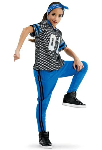 Dance Costume Weissman  Large Child Black Shirt Sparkle Holographic