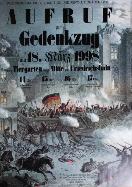 150 Jahre Revolution in Deutschland 18.03.1848 Gedenkzug Berlin Plakat 84x59 cm