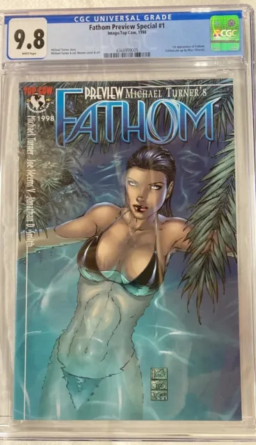 Fathom Preview Special #1 CGC 9.8 1st app Fathom, Michael Turner Top Cow 1998