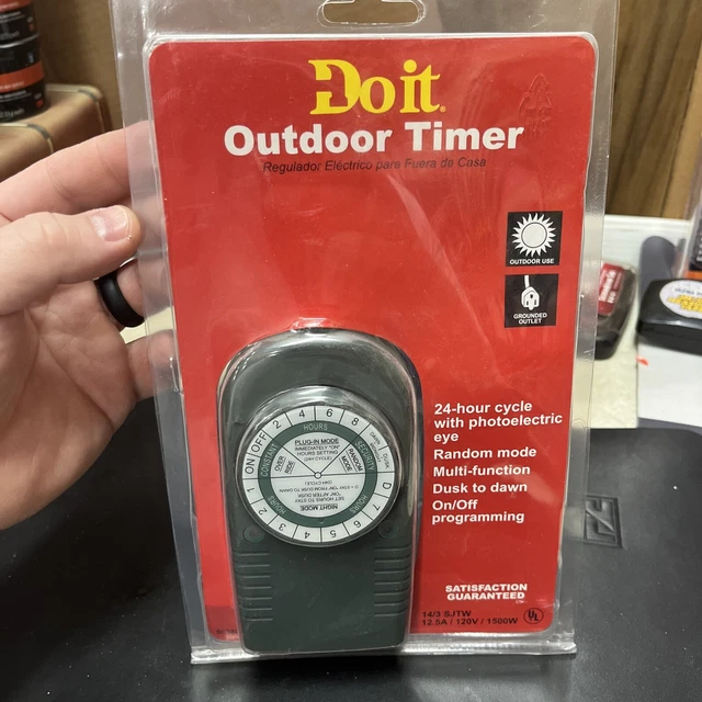 Temporizador exterior verde Do it 12.5A 120V 1500W paquete de 12 SIM suministro, Inc.
