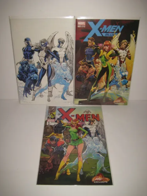 X-Men Blue 1 J Scott Campbell Exclusive Variant Set Marvel Comics 2017