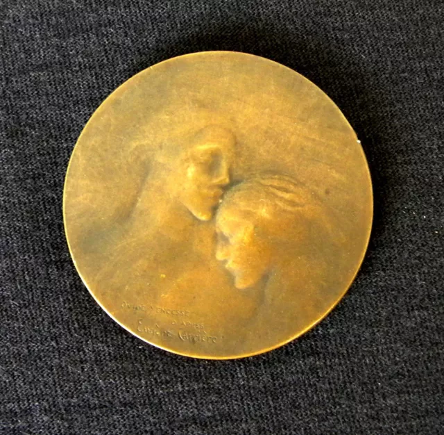 RARE Ovide Yencesse! MEDAILLE BRONZE 1907 D'après Eugène Carrière, École du Flou