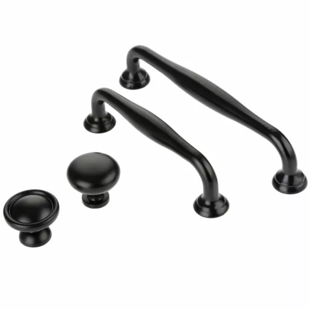 Simple Black Matte Drawer Door Handle Cupboard Closet Cabinet Knob Pull Hardware
