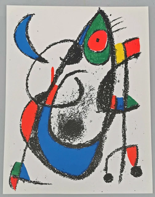 8863025 Original-Farblithographie Miro, Mondmäuschen Paris 1975 32x24, 5cm
