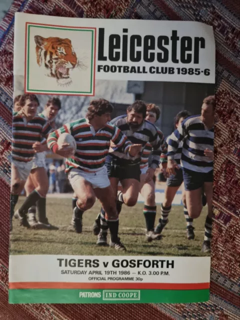 Leicester v Gosforth 19th April 1986 RUGBY PROGRAMME