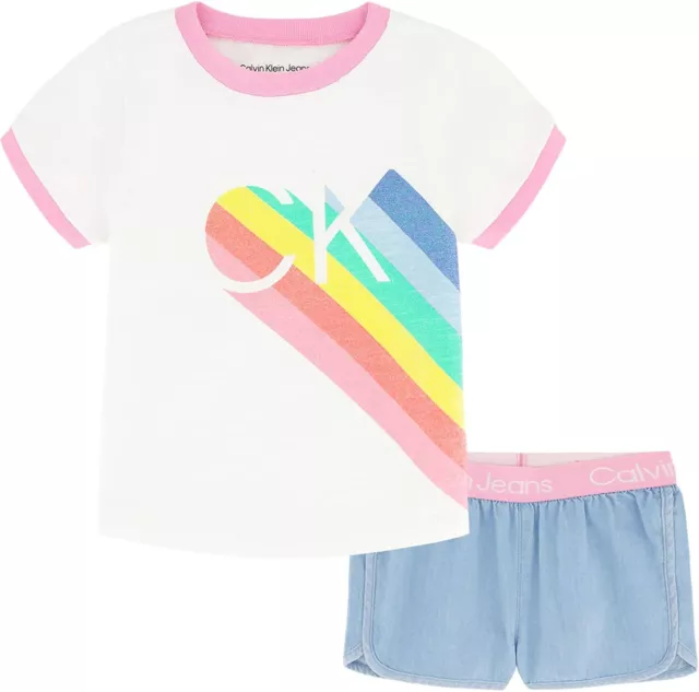 Calvin Klein Infant Girls 2 Pieces Short Set Size 12M 18M 24M