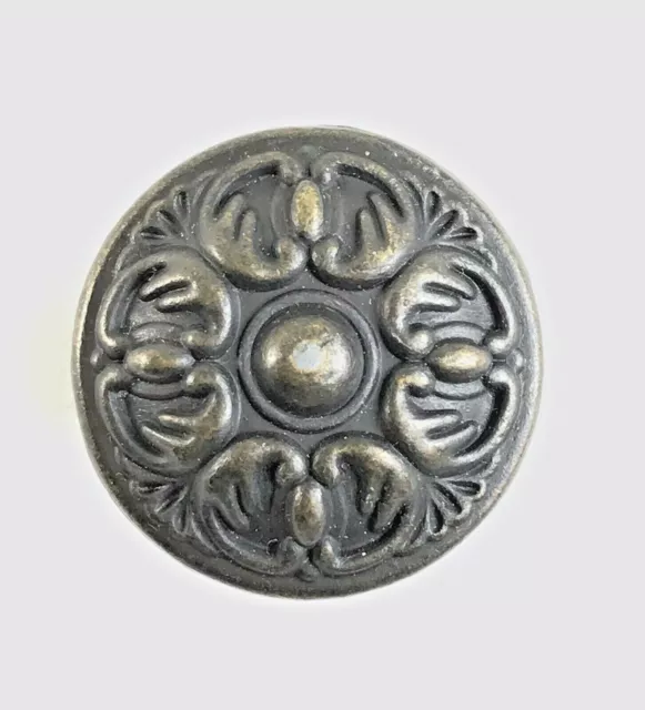 Vintage Brass Round CABINET DRAWER Knobs Knob Pull Flower