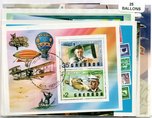 Lot timbres thematique " Ballons et Zeppelins "