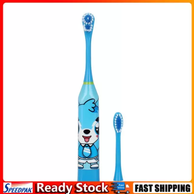 uk Children Auto Electric Toothbrush Ultrasonic Waterproof Tooth Brush (Blue)