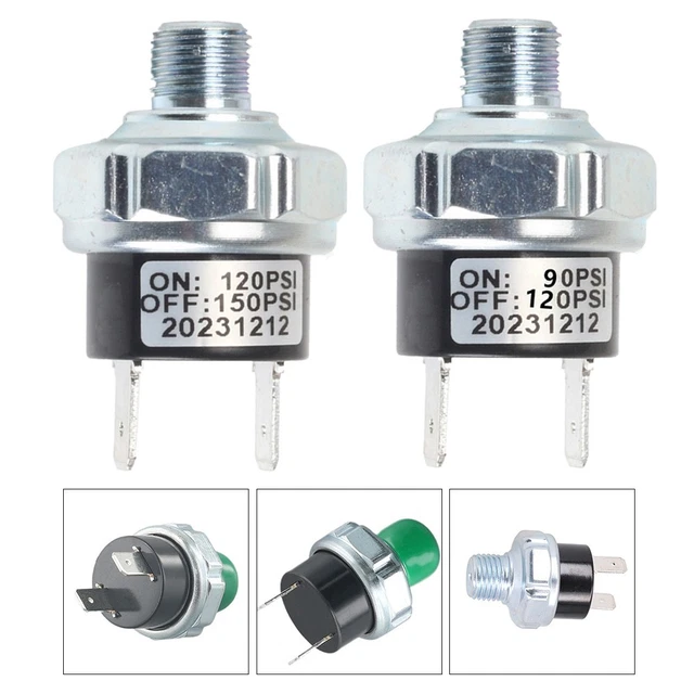 Pressostat Compresseur D'Air 70-100 PSI - Vanne De Pressostat 12V 10A Avec Filetage 1/8-28BSPT