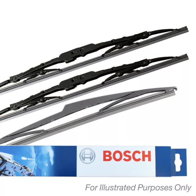 For Nissan Qashqai Bosch Superplus Front & Rear Windscreen Wiper Blades Set