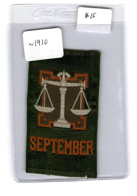 1910-15 Zodiac Candian Imperial Tobacco Silk September Libra Scales Sign
