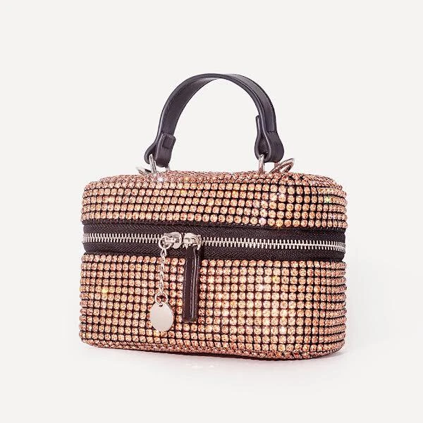 Womens Gold Handbag Purse Small Kawaii Bag Small Crystal Bag Mini Crossbody