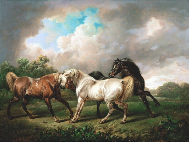 8 x 6 Art Three Horses Landscape Ceramic Mural Backsplash Bath Tile #2183