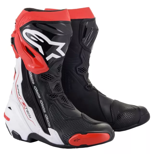 Alpinestars SuperTech R Stiefel schwarz/weiss/rot 45 Racing Sport boots