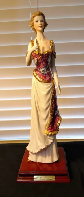 Vintage Porcelain Vittoro Sabadina Capodimonte Woman w/Fan Figurine 15-1/4" Tall